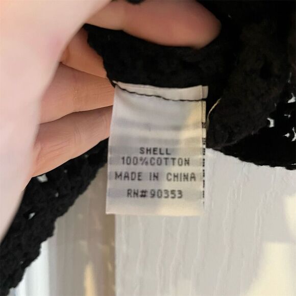 Rebellion Again Women's Black Cropped Knitted Top Size M Casual Spring - Picture 4 of 7